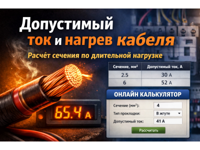 Допустимый ток и нагрев кабеля: расчёт сечения по длительной нагрузке + онлайн-калькулятор