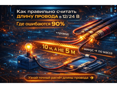 Как правильно считать длину провода в 12/24 В: где ошибаются 90%