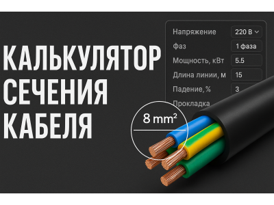Онлайн-калькулятор: как выбрать сечение кабеля по мощности и расстоянию