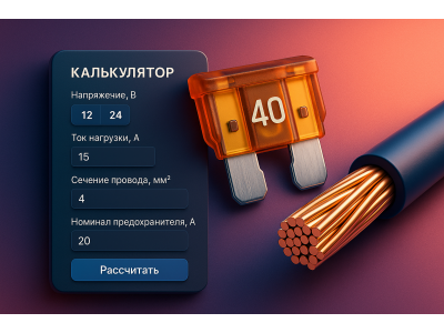 Как подобрать предохранитель и сечение провода для 12/24 В: таблица + онлайн-калькулятор